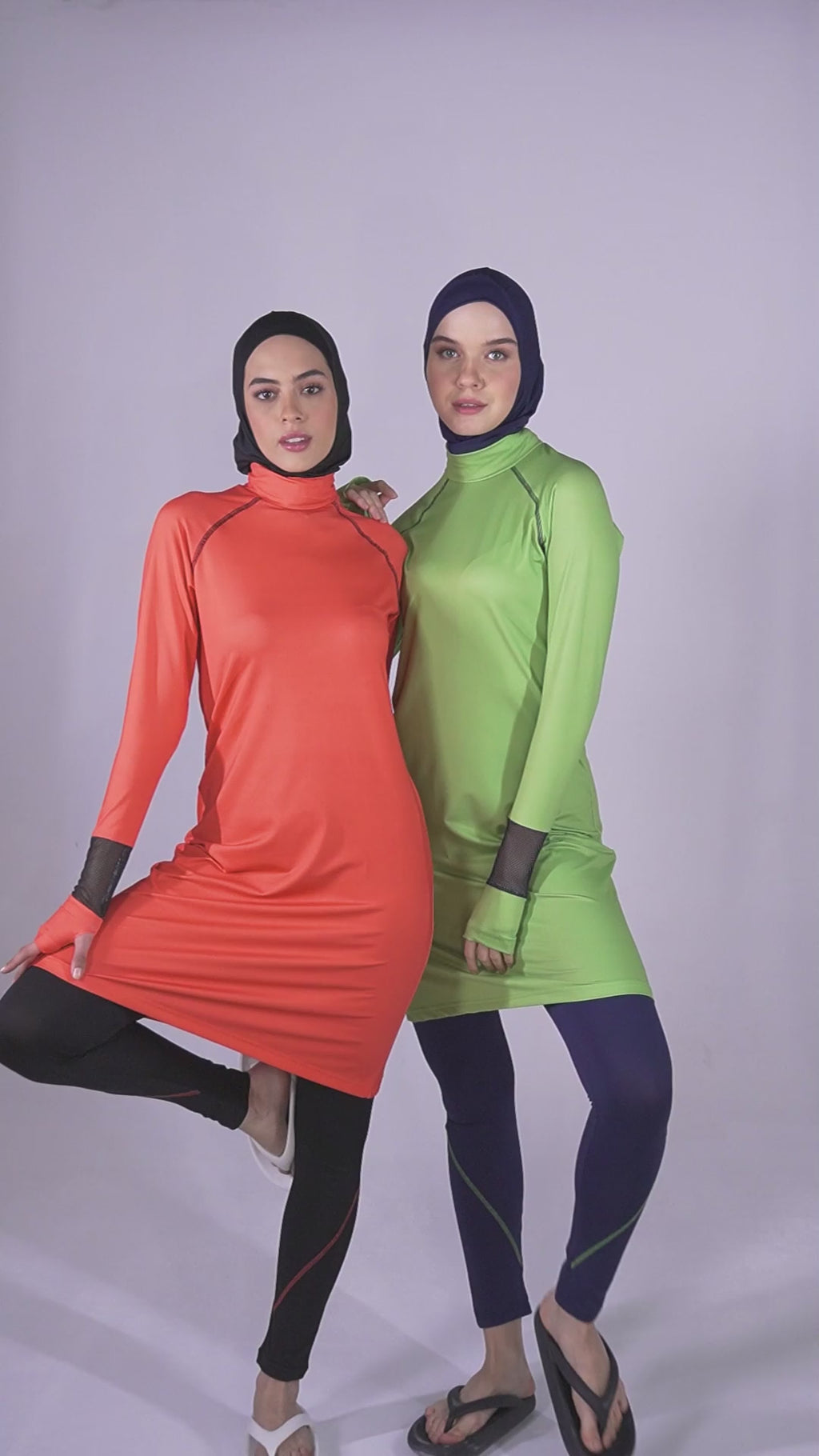 Lime Sporty and Sleek Modest Swimwear