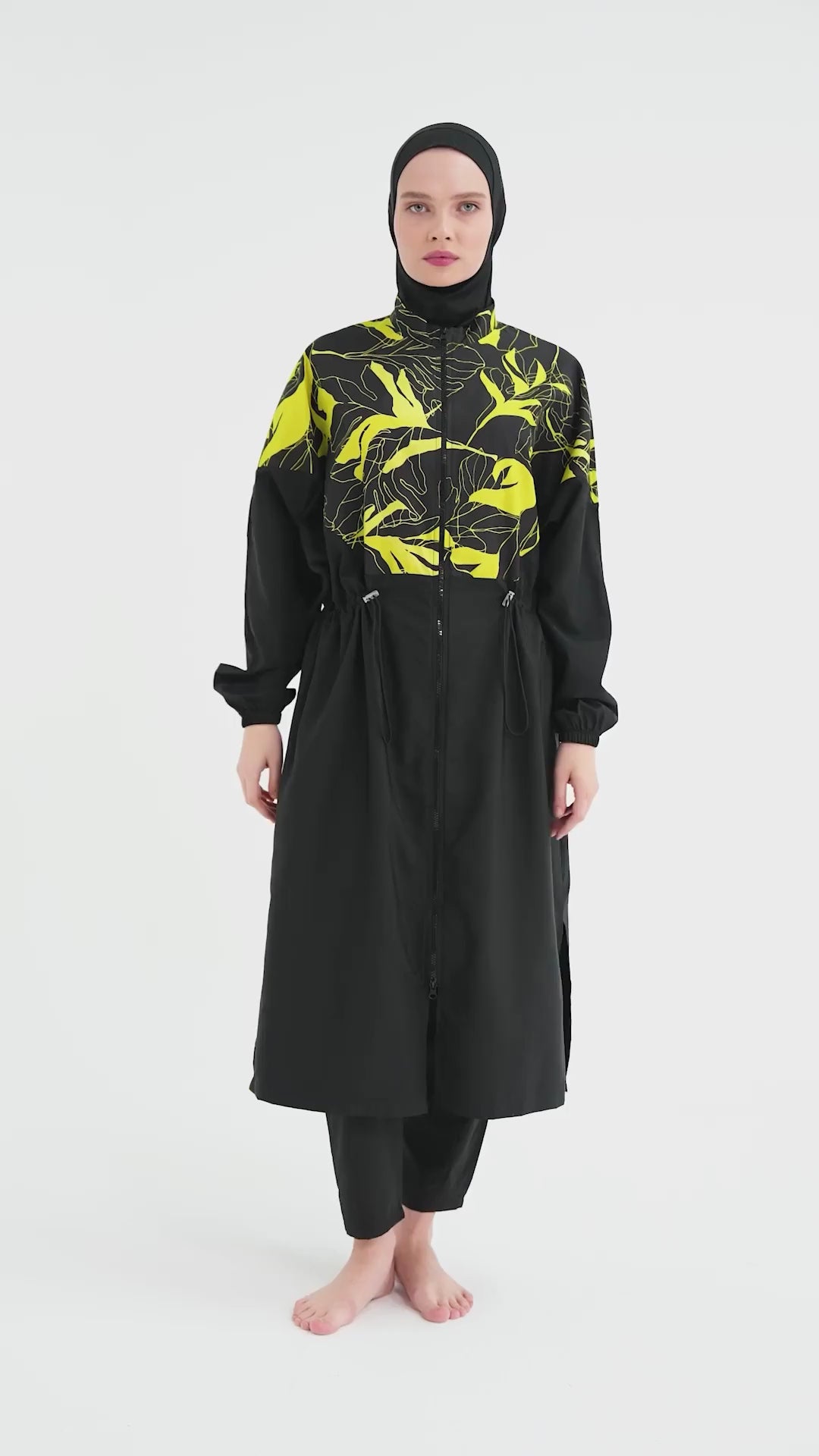 Tropical Print Sporty Long line Burkini
