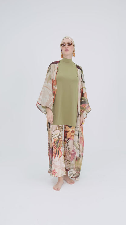 Lycra Fabric Printed Burkini & Kimono