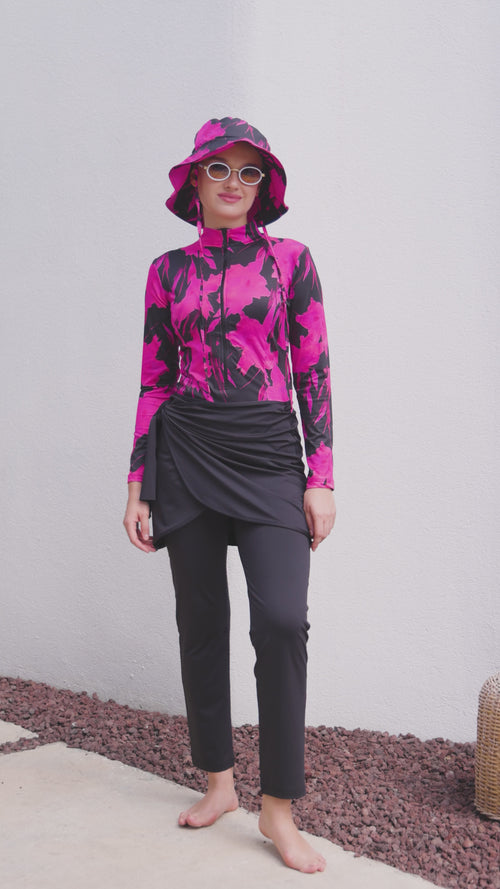 Active Floral Modest Swimwear Set