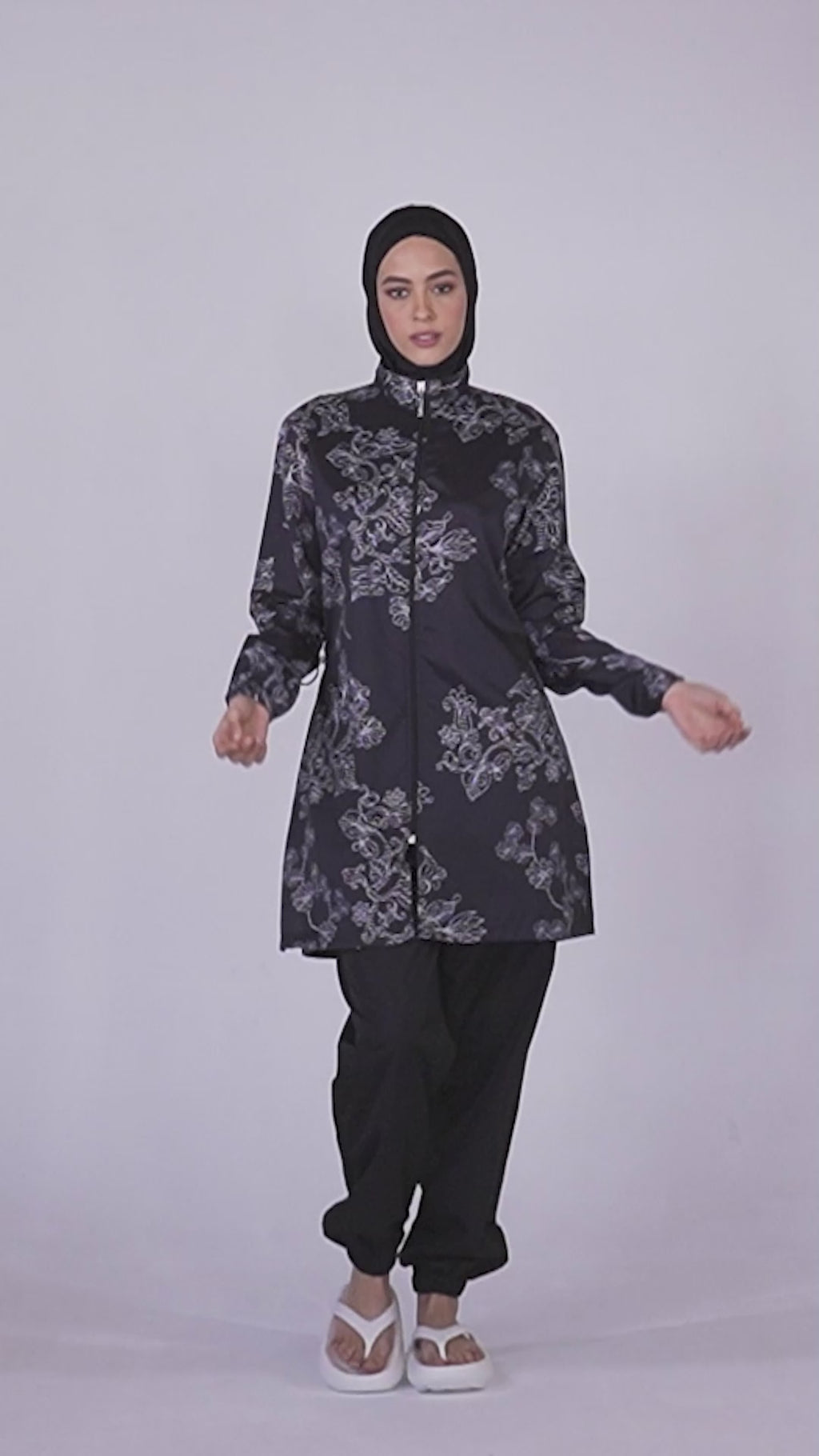 Modest Floral Embroidered Burkini