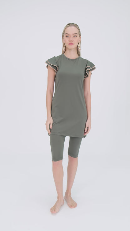 Elegant Khaki Modest Swimsuit
