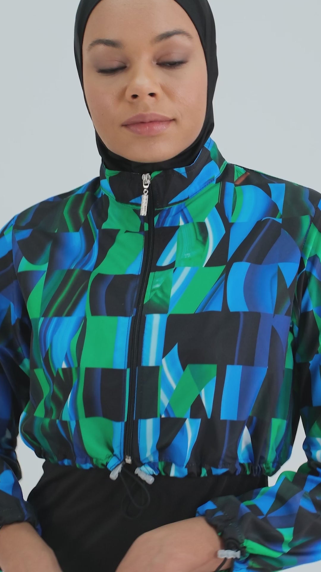 Vibrant Abstract Modest Swimsuit