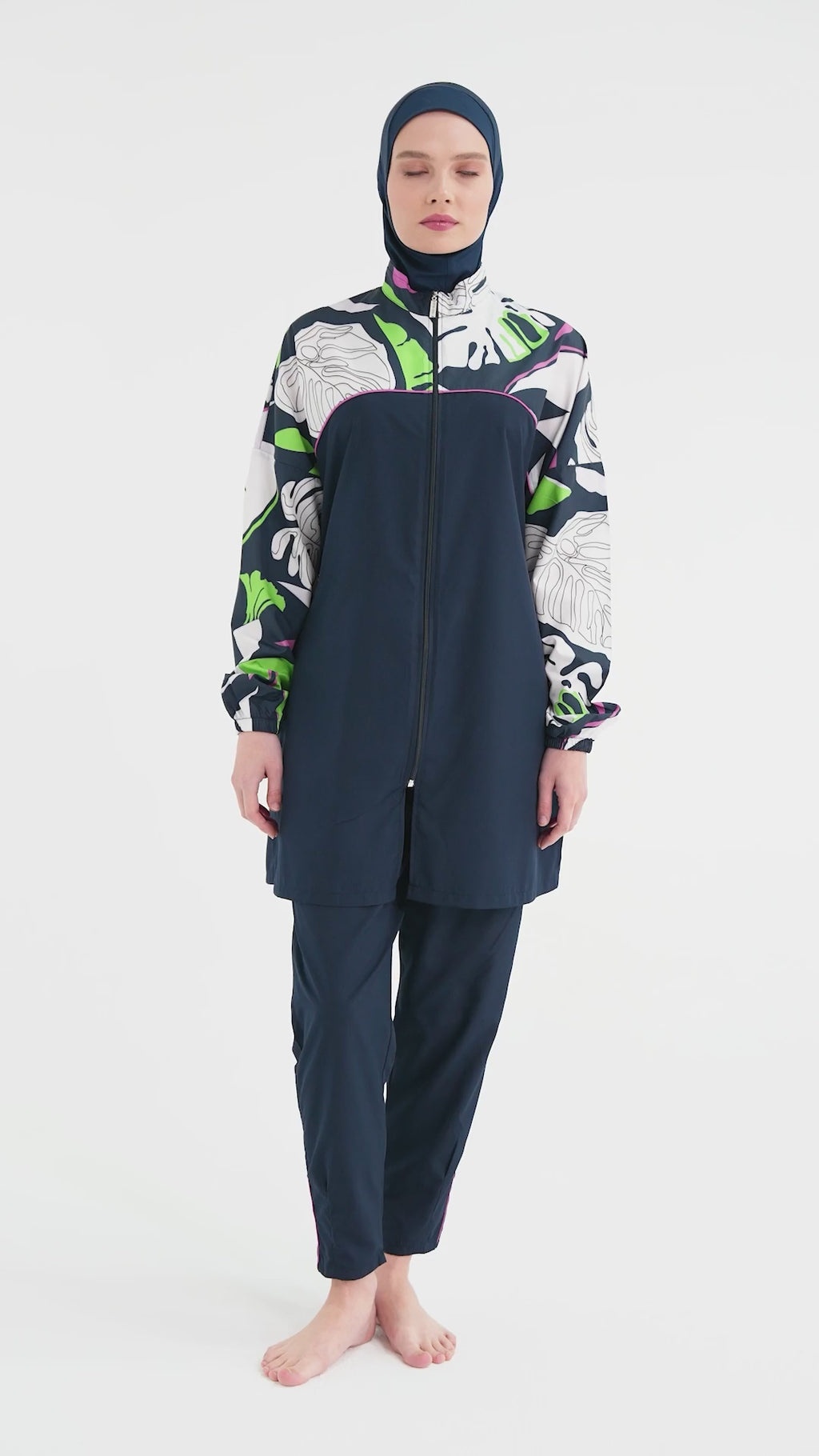 Tropical Elegance Modest Swimwear