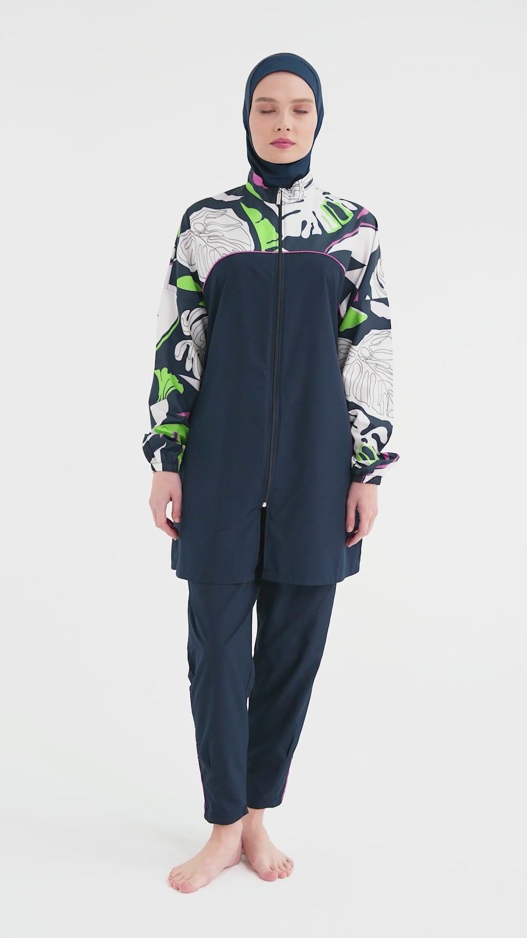 Tropical Elegance Modest Swimwear