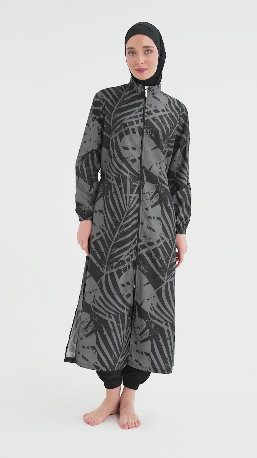 Black Urban Chic Printed Burkini