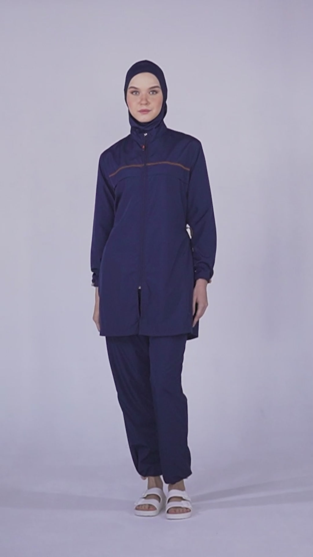 Subtle Detail Sporty Parachute Fabric Burkini