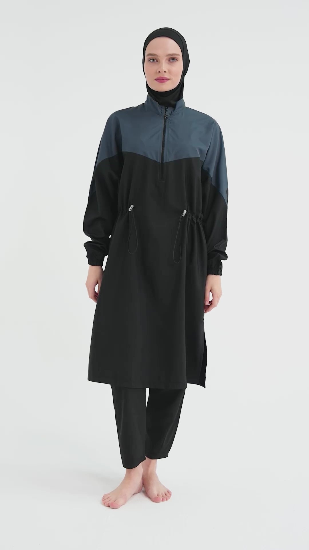 Sporty Monochrome Modest Swimwear