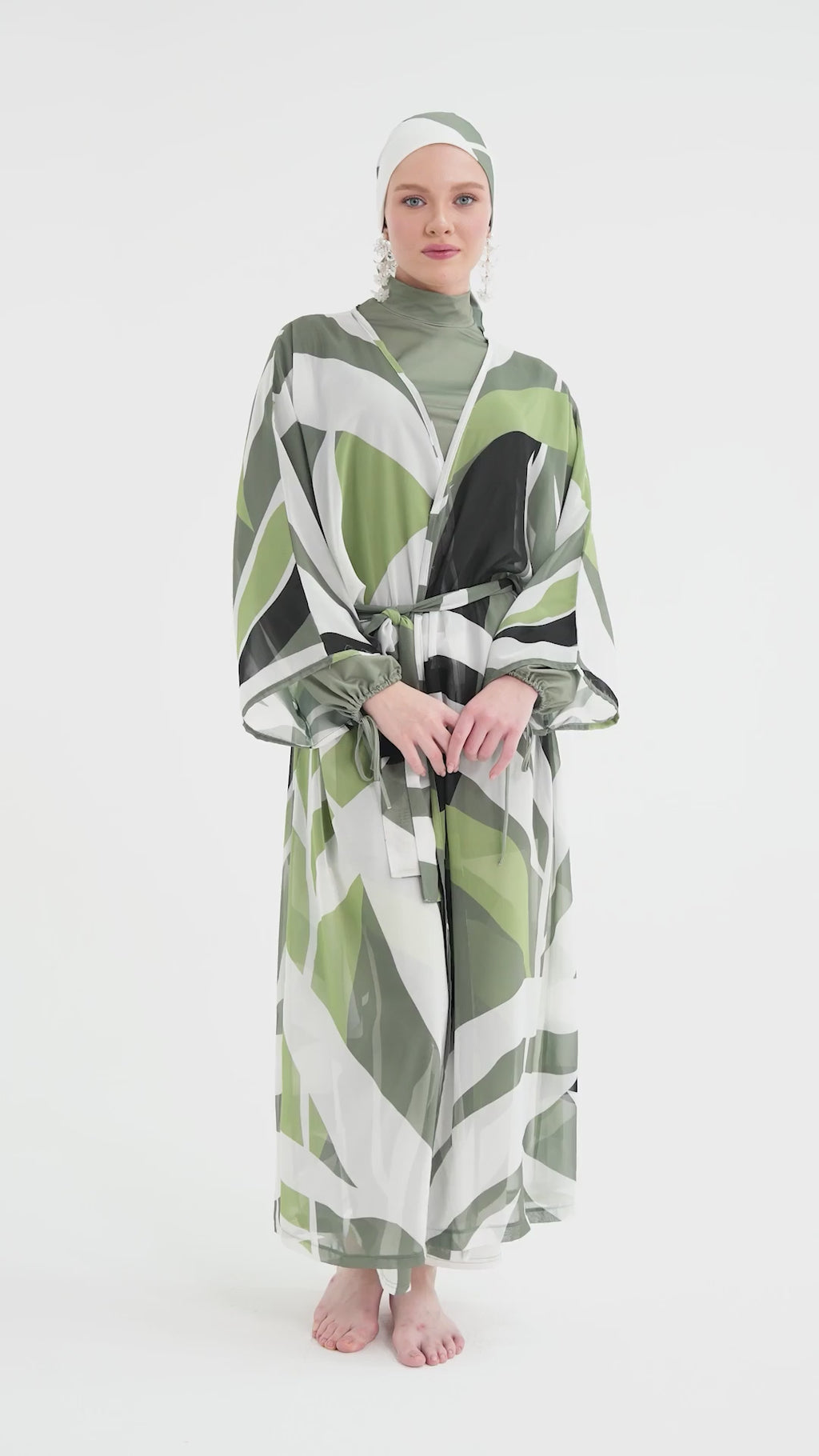 Tropical Print Sheer Kimono