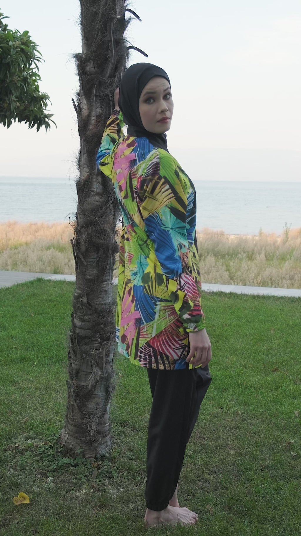 Tropical Print Parachute  Burkini