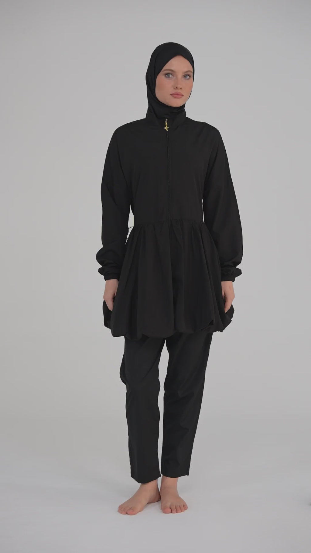Midnight Bloom Modest Swimsuit