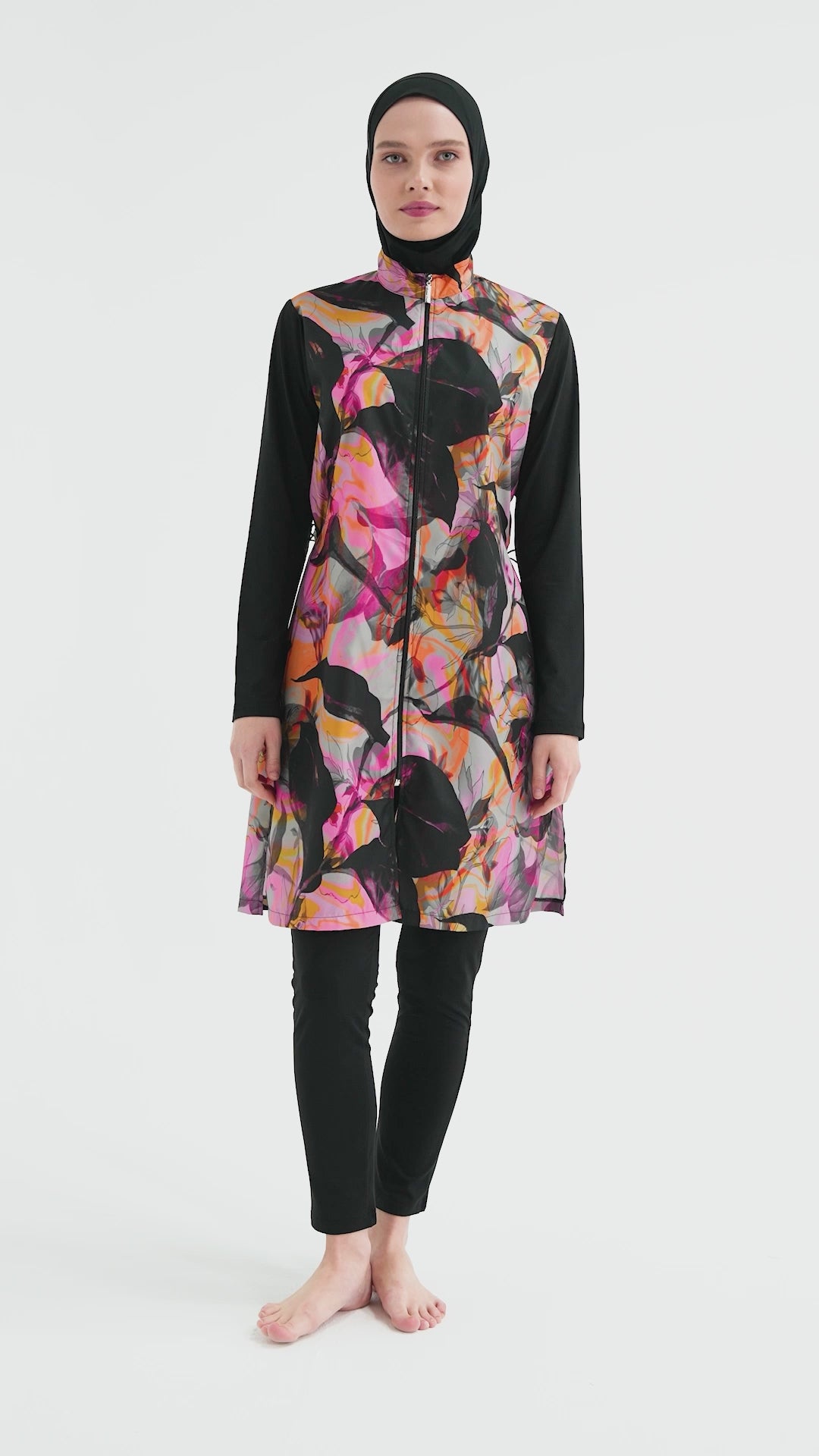 Black Abstract Art Burkini