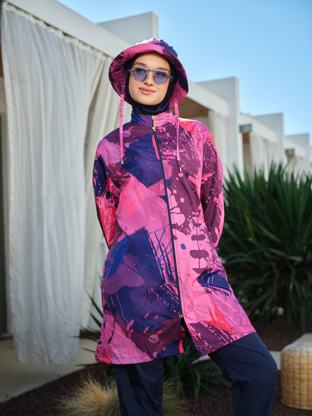 Abstract_Print_Modest_Swimwear_Set-ALF26216-_pink and navy