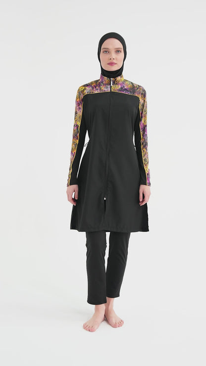 Animal Print Accented Burkini