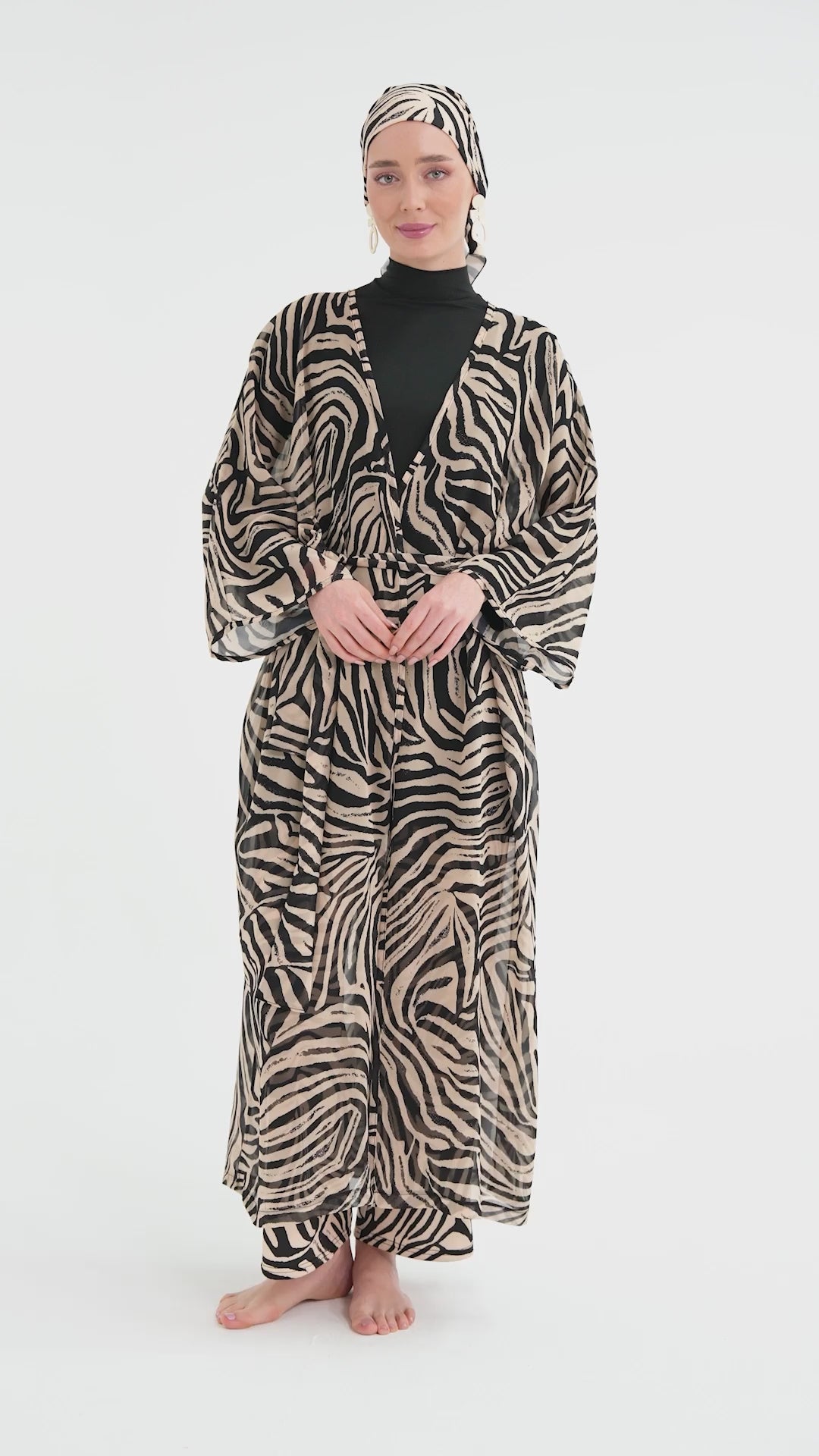 Tropical Print Sheer Kimono