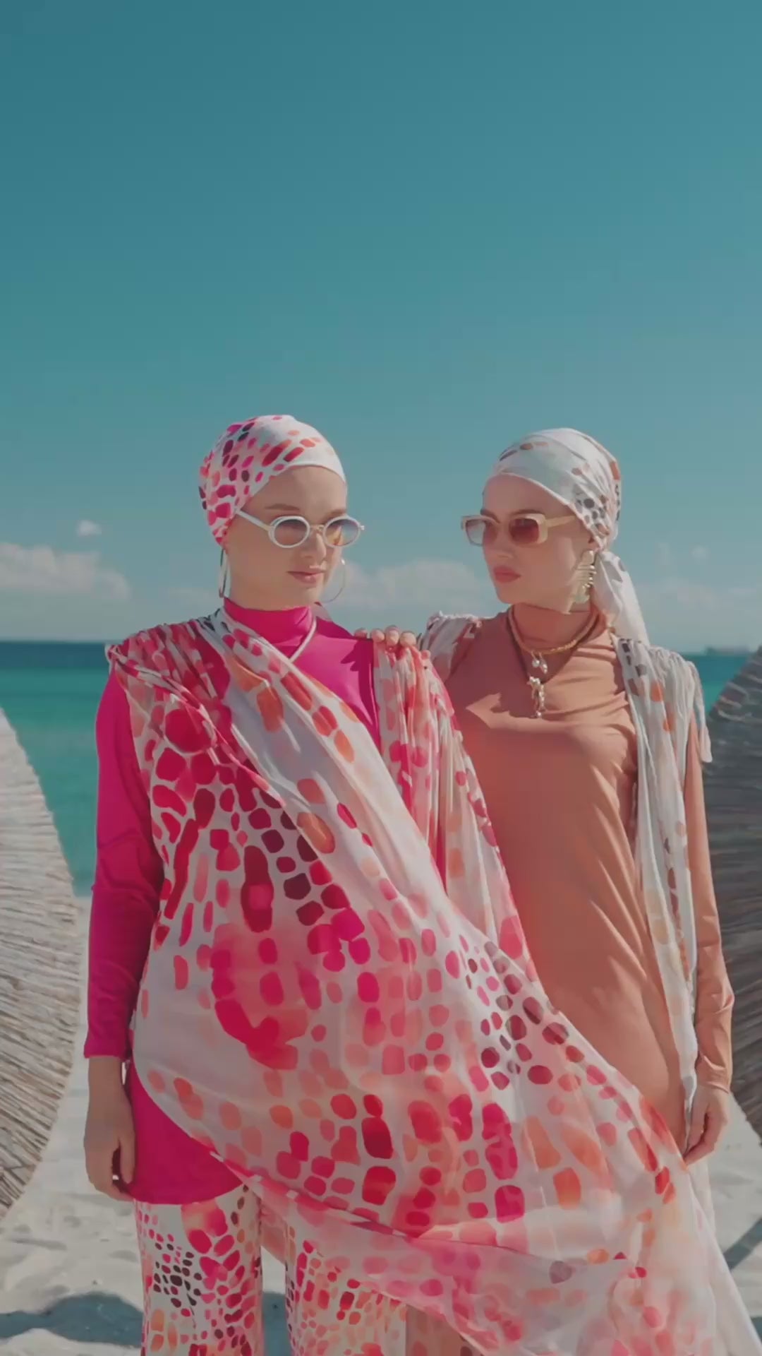 Fuchsia Resort Modest Swimwear Set