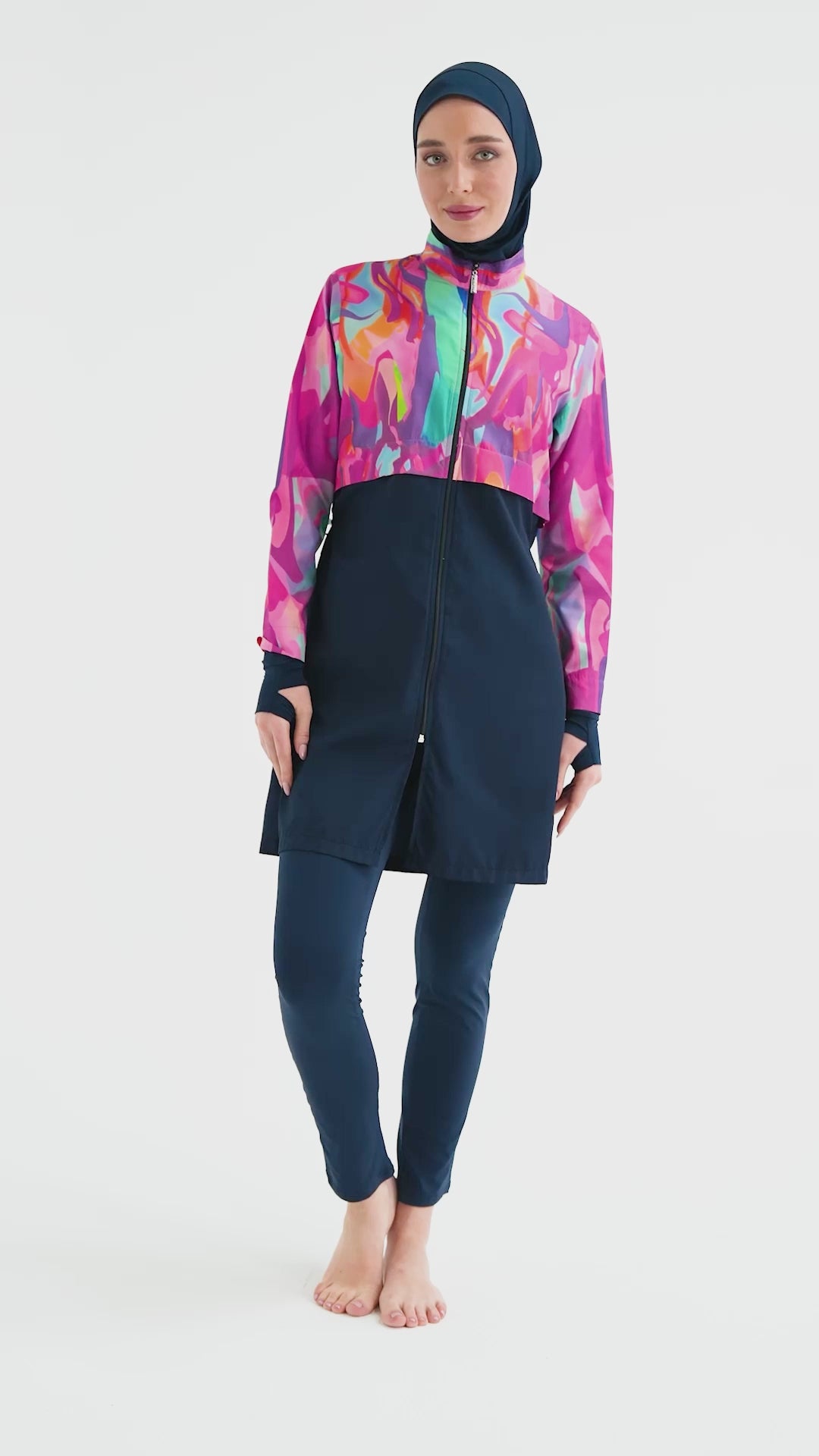 Abstract Elegance Modest Swimwear
