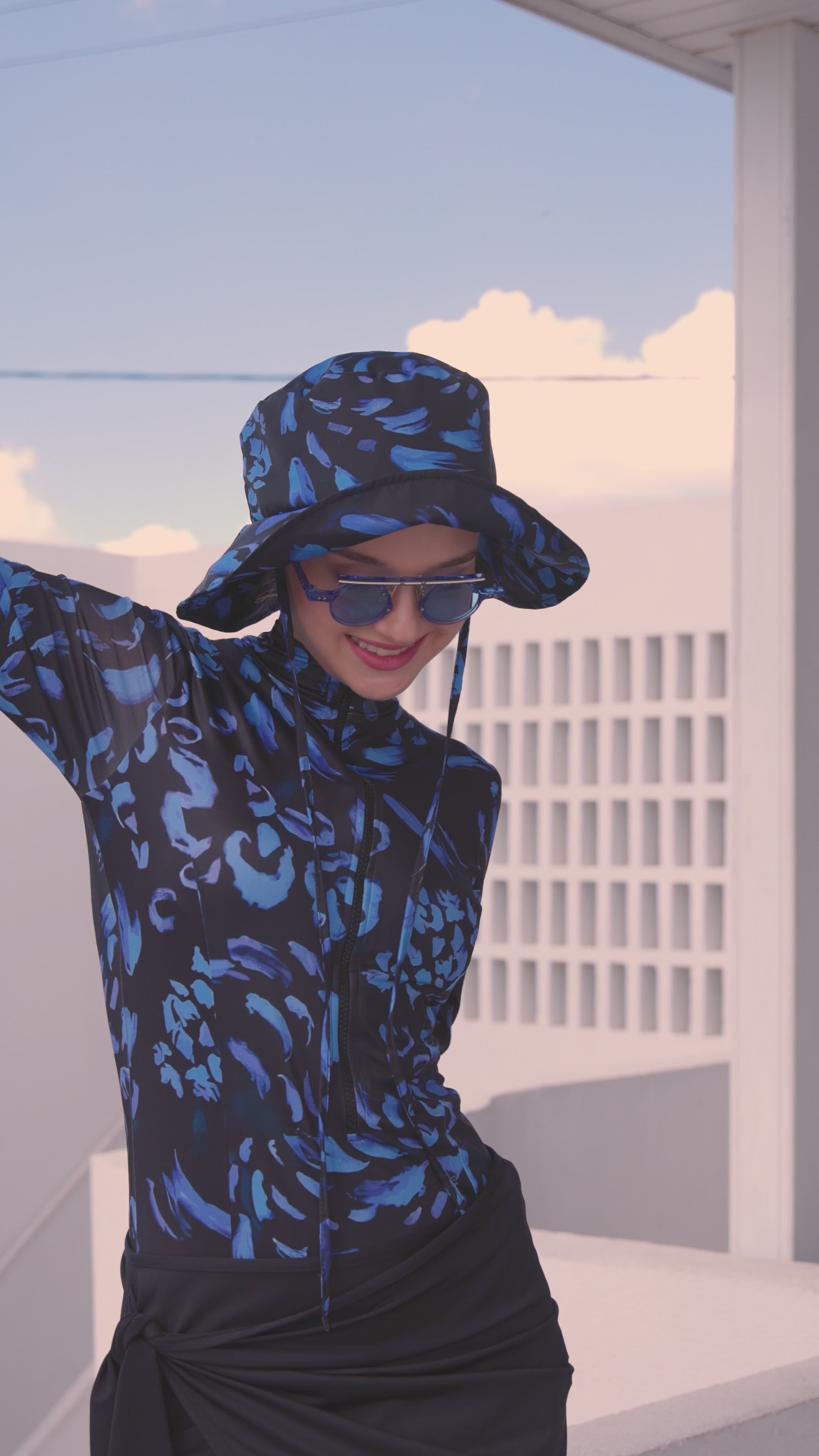 Midnight Bloom Modest Swimwear Set