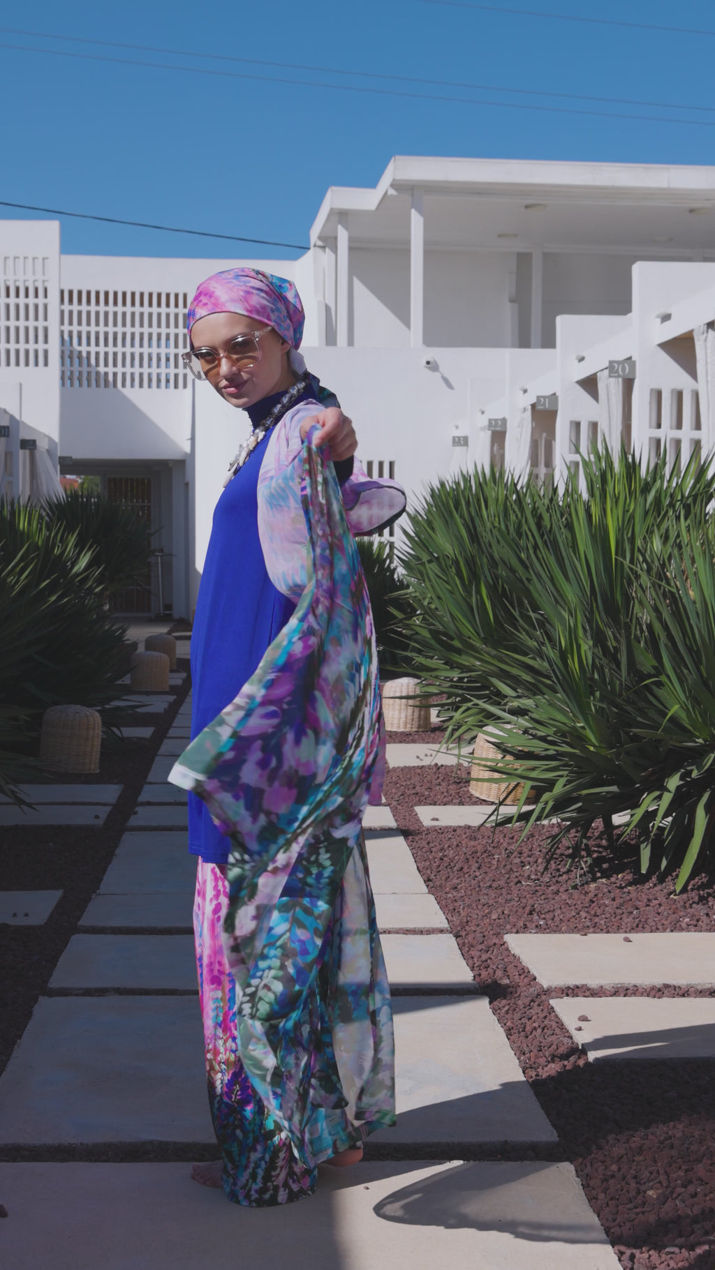 Sapphire Bloom Modest Swimwear Set