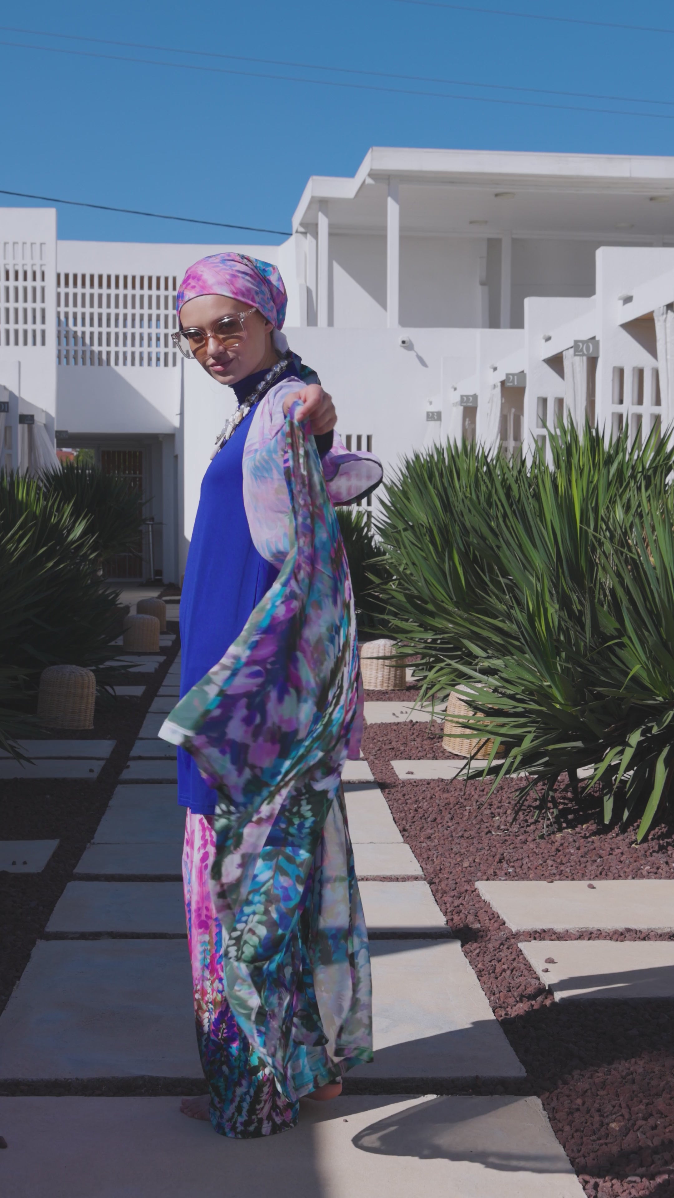 Sapphire Bloom Modest Swimwear Set