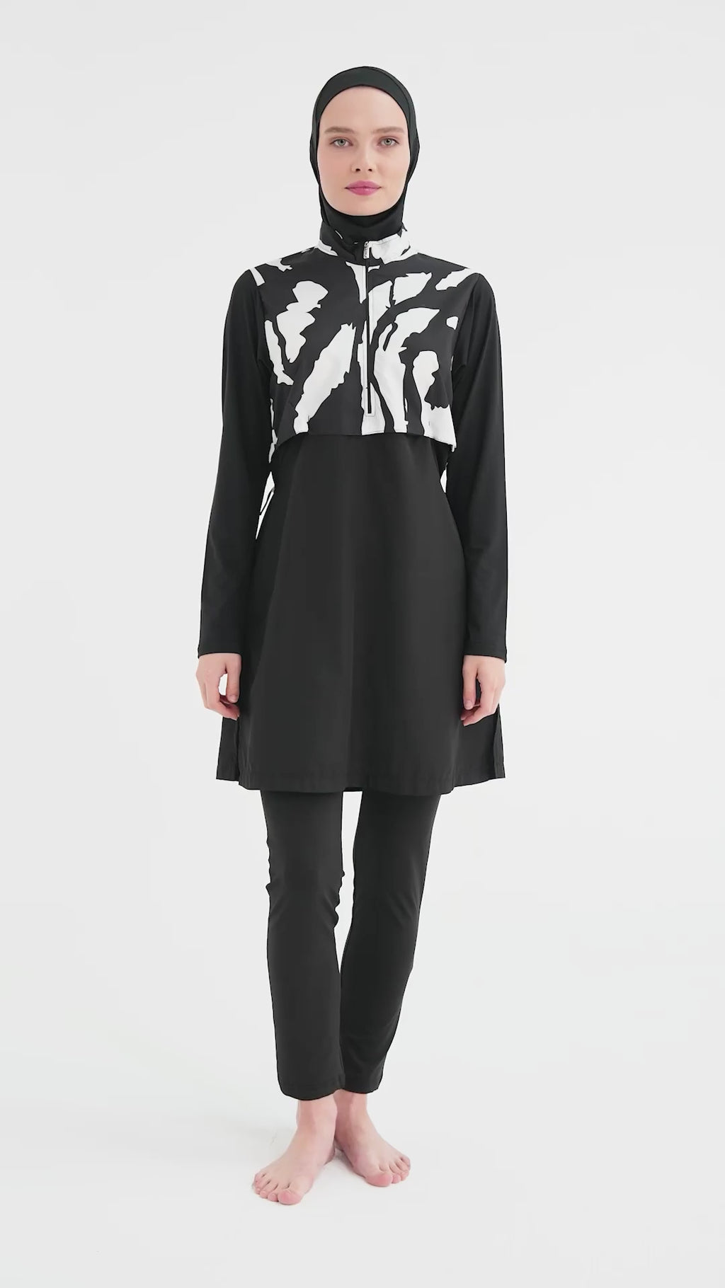 Black Monochrome Elegance Burkini