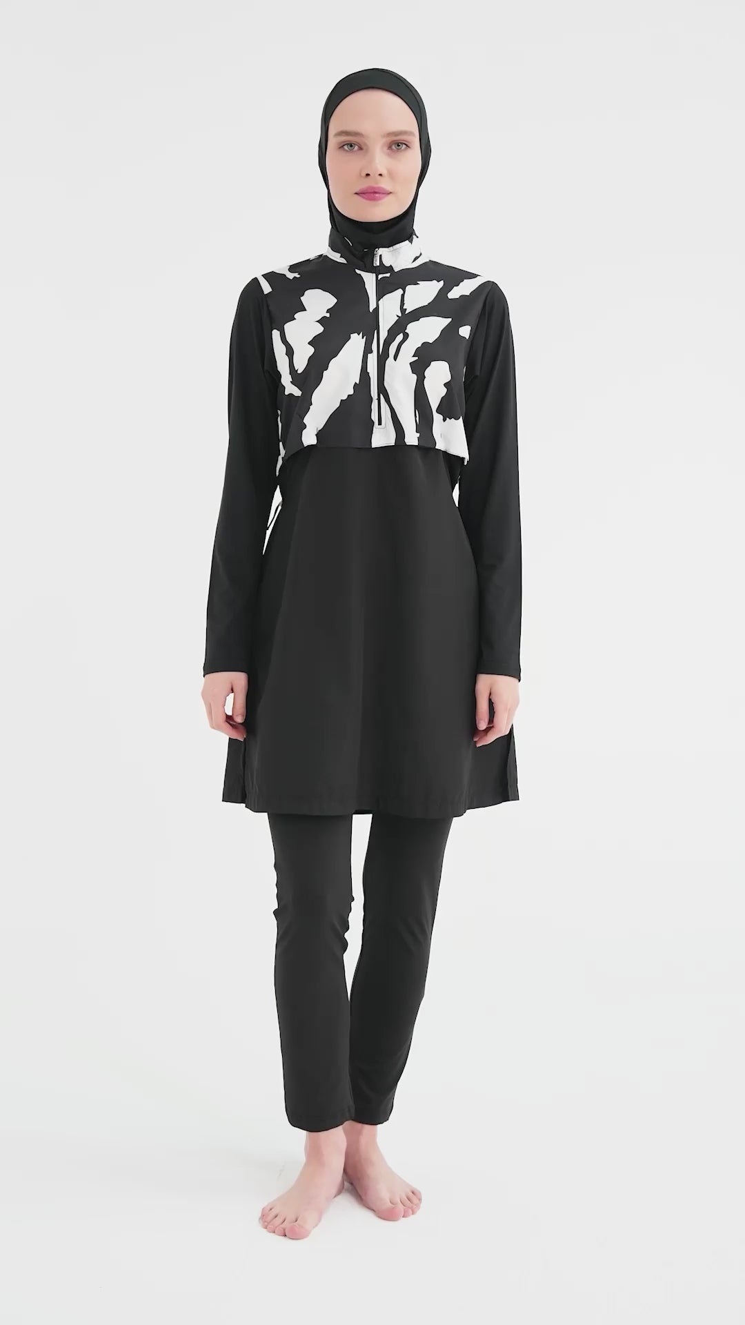 Black Monochrome Elegance Burkini