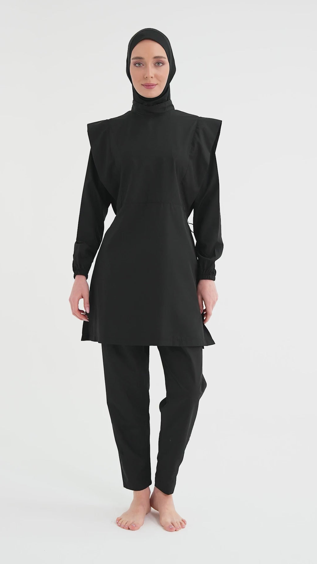Elegant Black Modest Swimsuit