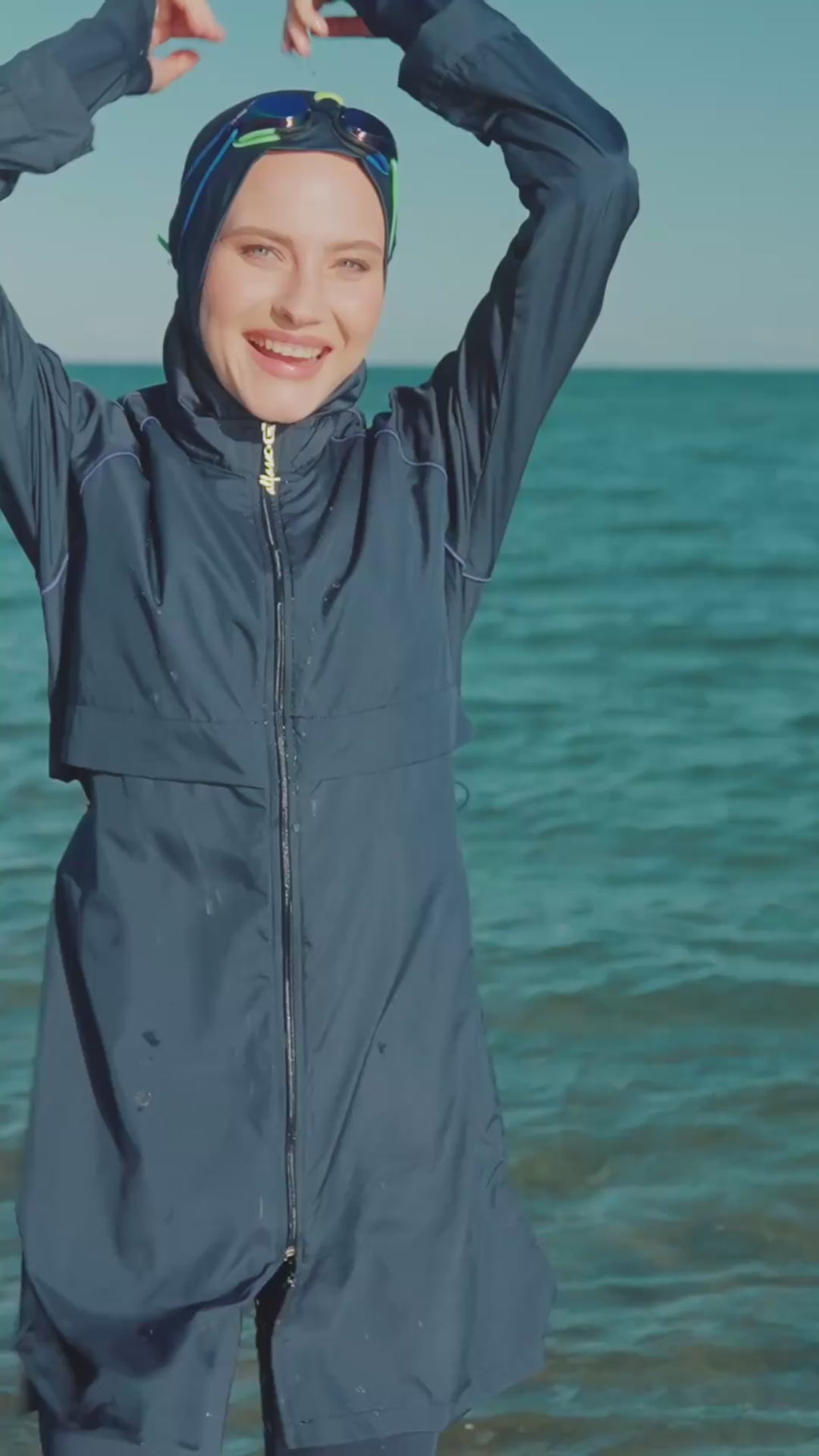 Navy Water-Repellent Burkini Set