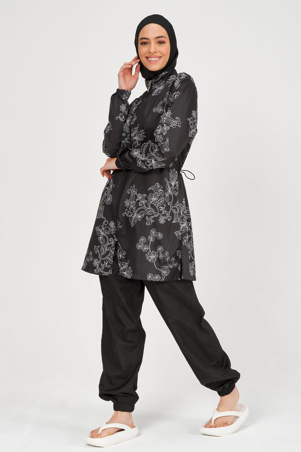 Modest Floral Embroidered Burkini
