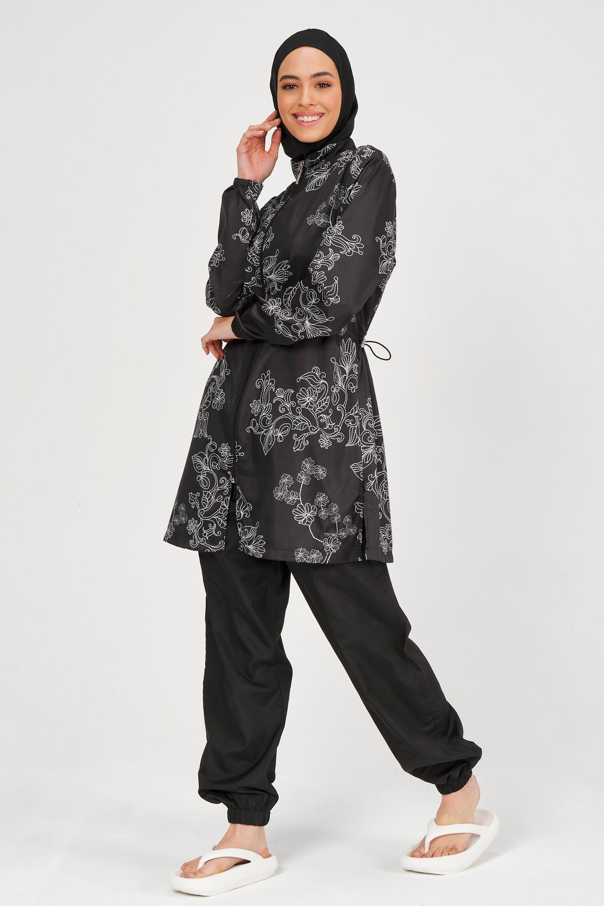 Modest Floral Embroidered Burkini