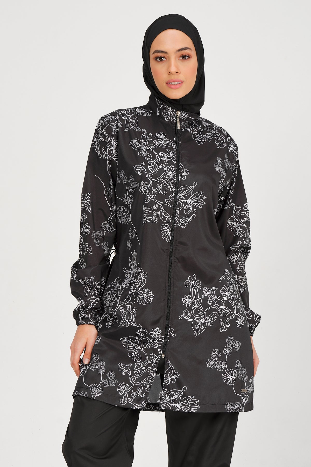 Modest Floral Embroidered Burkini