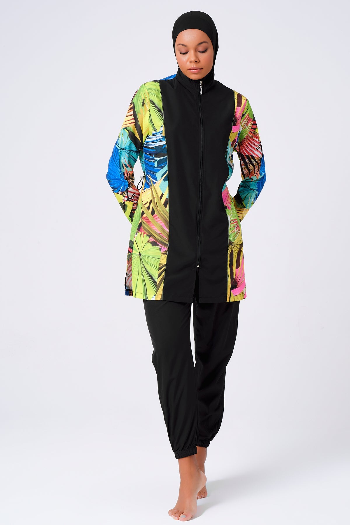 Tropical Print Parachute  Burkini
