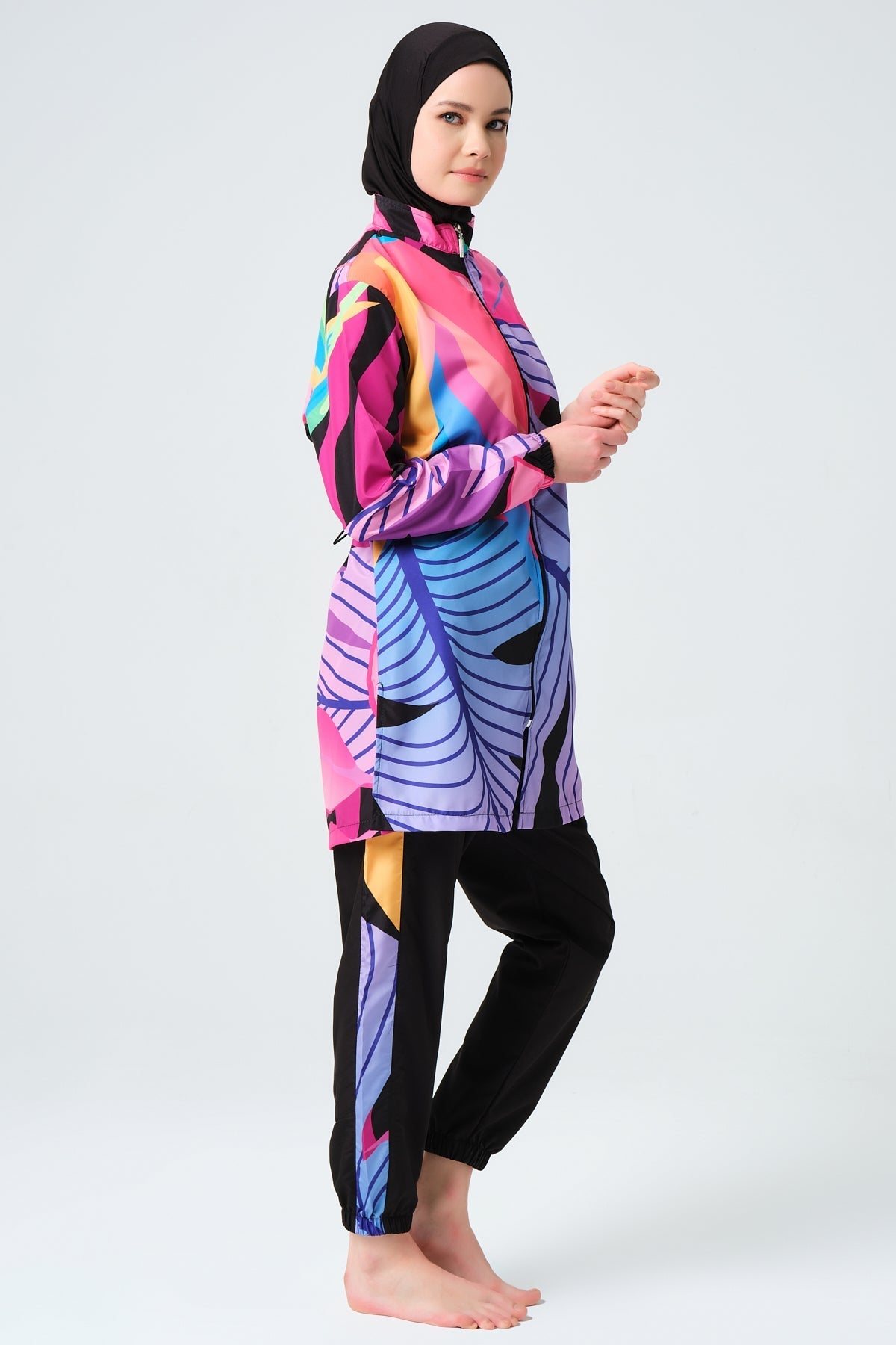 Vibrant Tropical Print Burkini