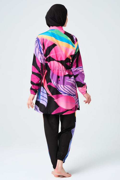 Vibrant Tropical Print Burkini