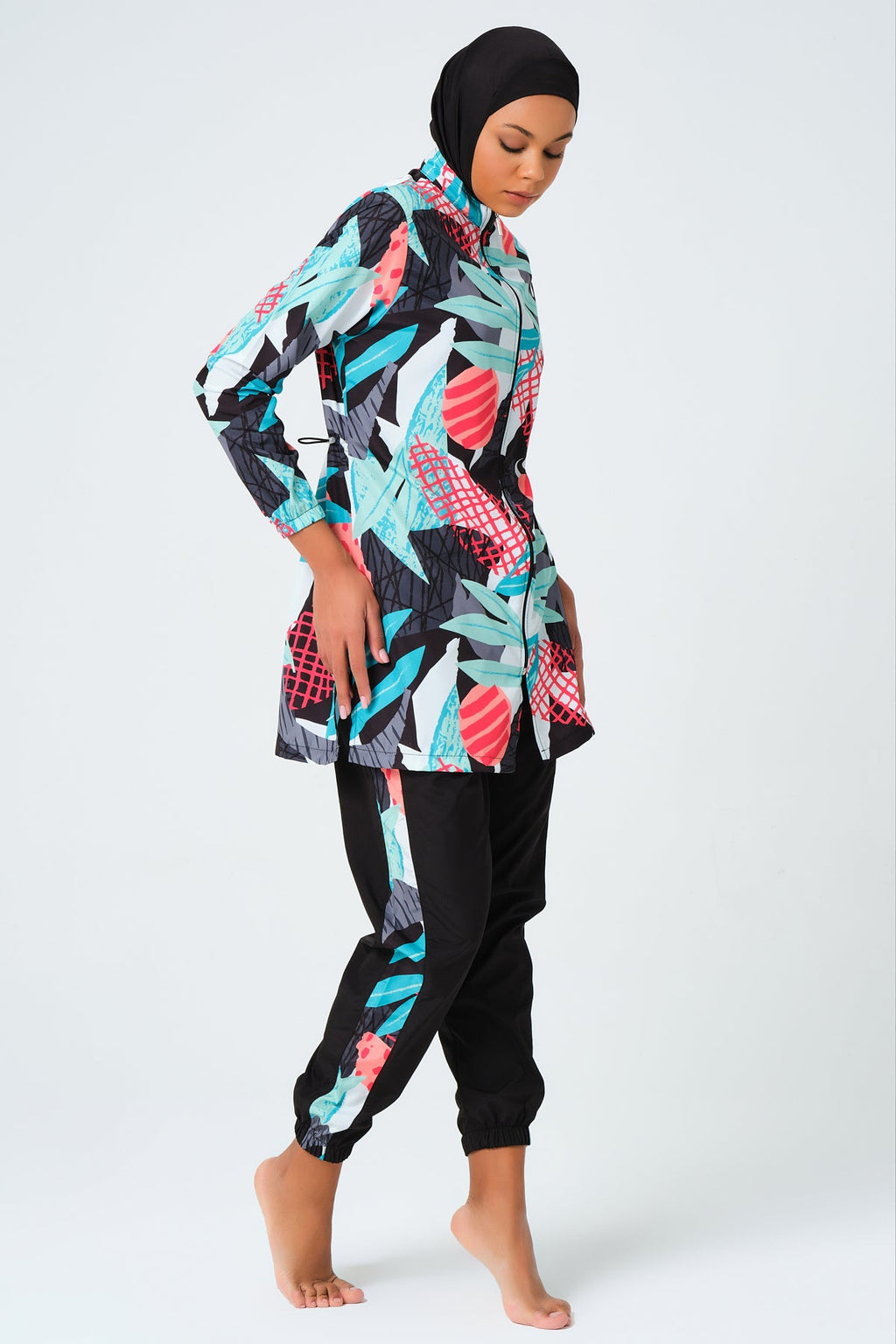 Tropical Print Parachute  Burkini